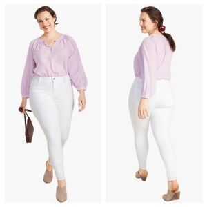 ➕ Old Navy White Rockstar Mid Rise Skinny Jeans Women’s Size 16